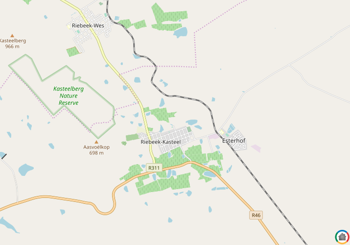 Map location of Riebeek Kasteel